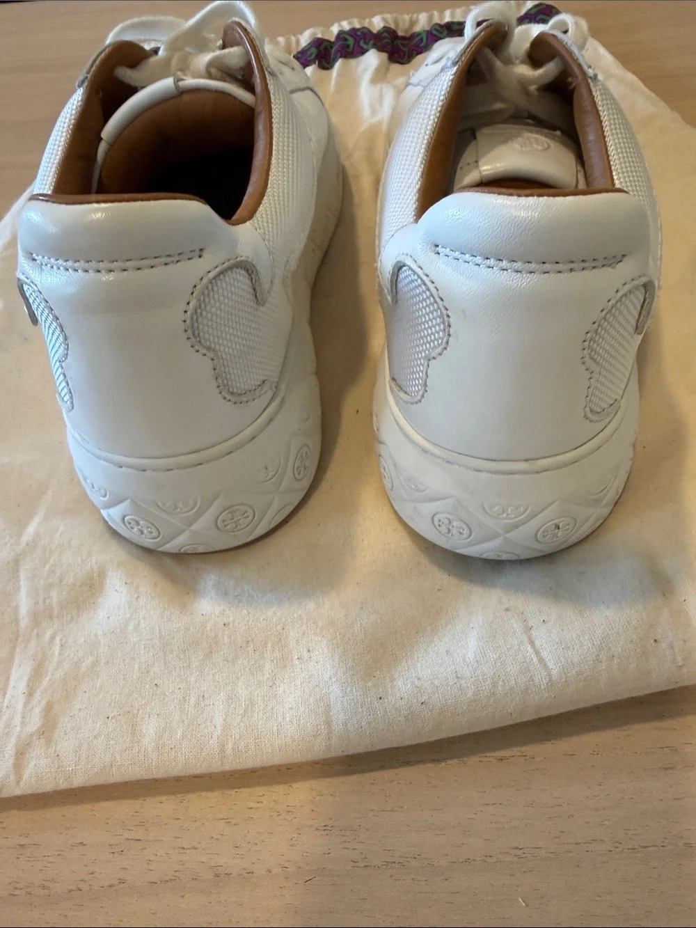 Tory Burch Ladybug Platform Sneakers White Leather Women’s Size 7